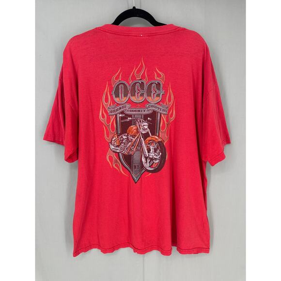 Vintage Orange County Choppers Shirt Men XL Red Graphic Tee Y2K Faded Distressed - Picture 1 of 7